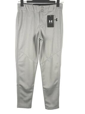 NWT! Under Armour Gray Utility Baseball Pants Boys Size Medium